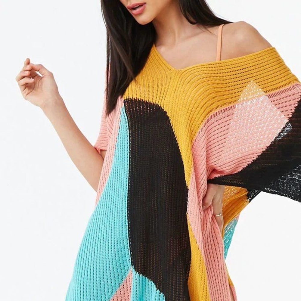 Color block swim coverup
